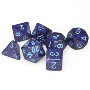 CHESSEX 25307 SPECKLED POLYHEDRAL 7 DICE SET COBALT