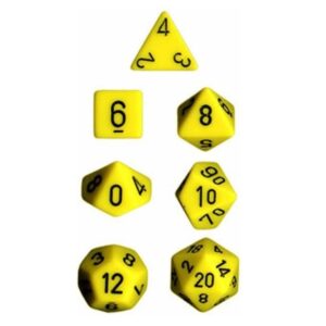 CHESSEX 25402 OPAQUE POLYHEDRAL 7 DICE SET YELLOW/BLACK