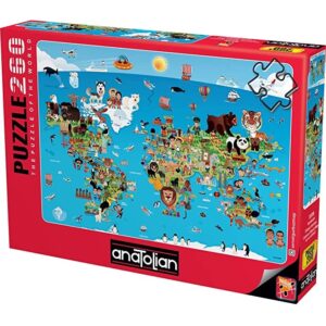 ANATOLIAN 260 PIECE CARTOON WORLD MAP PUZZLE