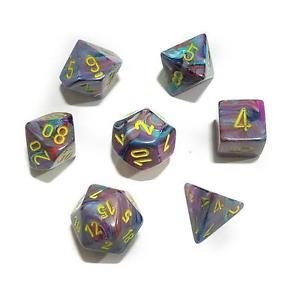 CHESSEX 27450 FESTIVE POLYHEDRAL 7 DICE SET MOSAIC/YELLOW