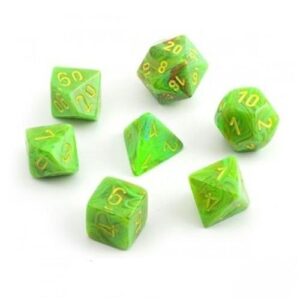CHESSEX 27515 VORTEX POLYHEDRAL 7 DICE SET SLIME/YELLOW