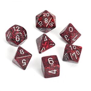 CHESSEX 25344 SPECKLED POLYHEDRAL 7 DICE SET VOLCANO/SILVER
