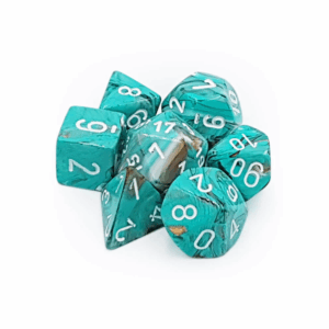 CHESSEX 27403 MARBLE POLYHEDRAL 7 DICE SET POLY-COPPER/WHITE