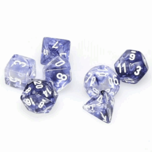 CHESSEX 27408 NEBULA POLYHEDRAL 7 DICE SET BLACK/WHITE