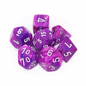 CHESSEX 27457 FESTIVE POLYHEDRAL 7 DICE SET VIOLET/WHITE