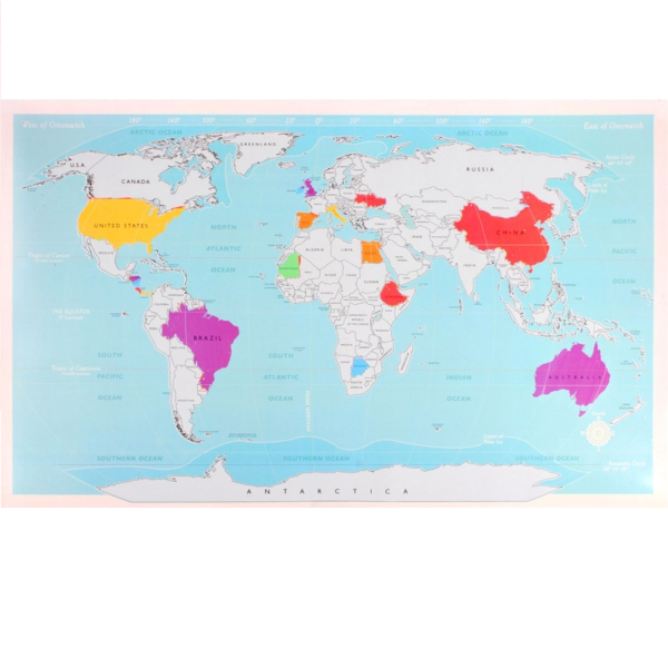 DELUXE TRAVEL WORLD SCRATCH MAP POSTER