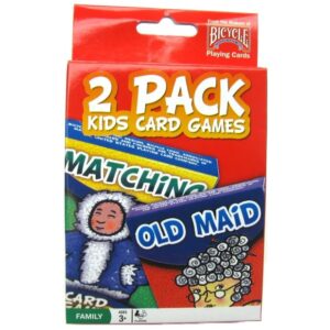 BICYCLE 2 PACK KIDS CARD GAMES RED - MATCHING & OLD MAID