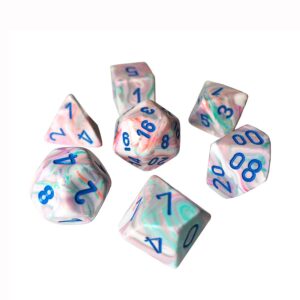 CHESSEX 27544 FESTIVE POLYHEDRAL 7 DICE SET POP ART/BLUE