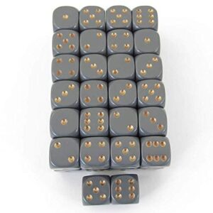 CHESSEX 25820 OPAQUE 12mm 36xD6 DARK GREY/COPPER
