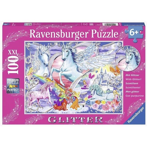 RAVENSBURGER 100 PIECE XXL GLITTER AMAZING UNICORNS