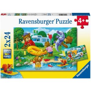 RAVENSBURGER 2x24 PIECE BEAR FAMILY CAMPING TRIP