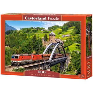 CASTORLAND 500 PIECE TRAIN ON THE BRIDGE