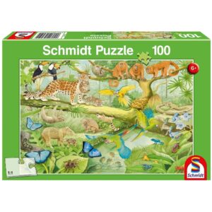 SCHMIDT 100 PIECE ANIMALS IN THE JUNGLE