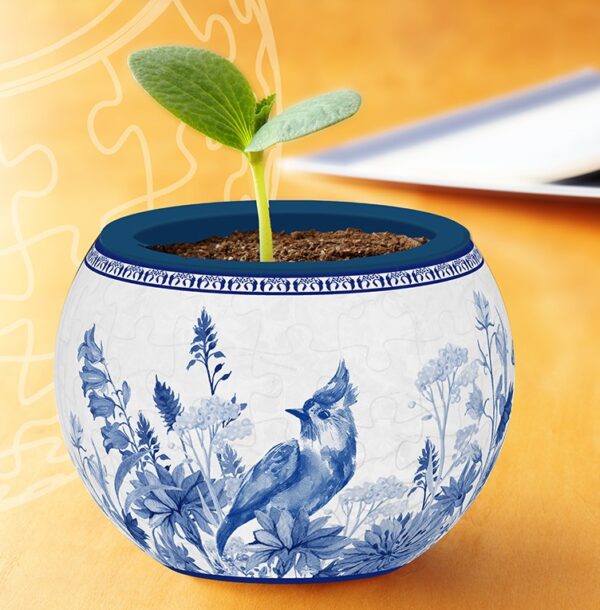 PINTOO 3D PUZZLE FLOWERPOT ORIENTAL FLOWERS AND BUTTERFLY (K1053) - Image 2