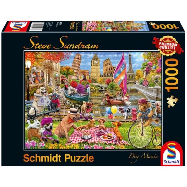 SCHMIDT 1000 PIECE STEVE SUNDRAM DOG MANIA DOG CRAZY
