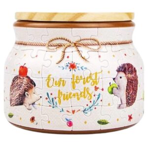 PINTOO 64 PIECE HEDGEHOG & APPLE PUZZLE JAR