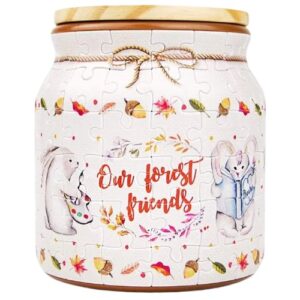 PINTOO 96 PIECE RABBIT & SQUIRREL PUZZLE JAR
