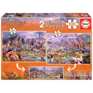 EDUCA 2x100 PIECE WILD ANIMALS