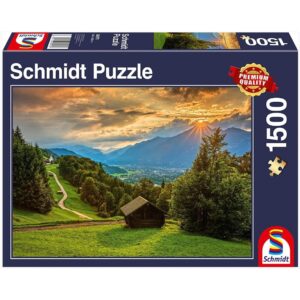 SCHMIDT 1500 PIECE SUNSET MOUNTAIN WAMBERG GERMANY