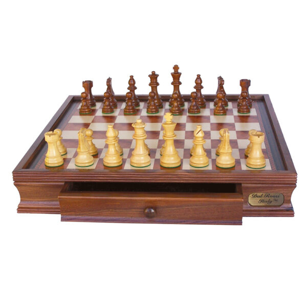 DAL ROSSI WOODEN CHESS SET WITH DRAWER