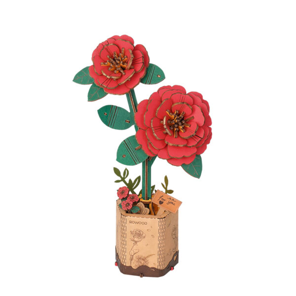 ROBOTIME WOOD BLOOM RED CAMELLIA