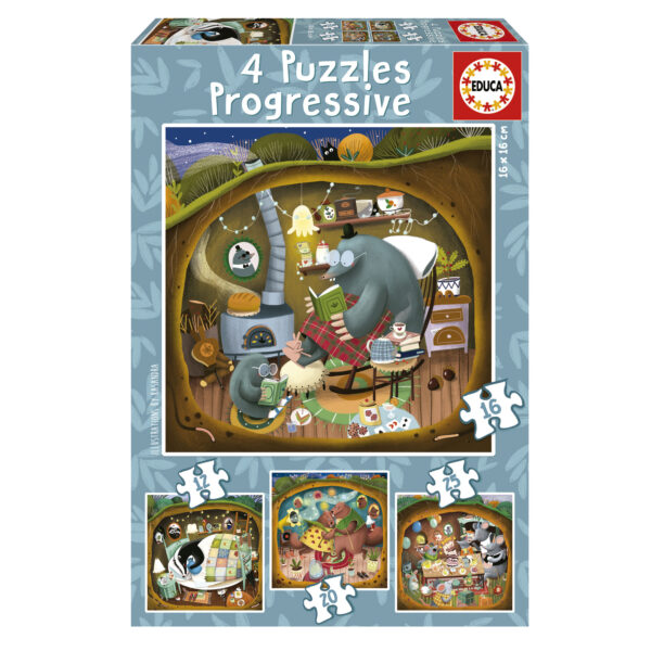 EDUCA 4 IN 1 PROGRESSIVE PUZZLES FOREST TALES