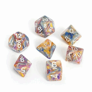 CHESSEX 27440 FESTIVE POLYHEDRAL 7 DICE SET CAROUSEL/WHITE