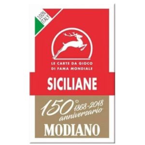 MODIANO SICILIANE CARDS RED 100% PLASTIC