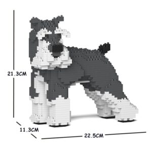 JEKCA BLOCKS STANDARD SCHNAUZER GREY/WHITE STANDING (02S-M01)