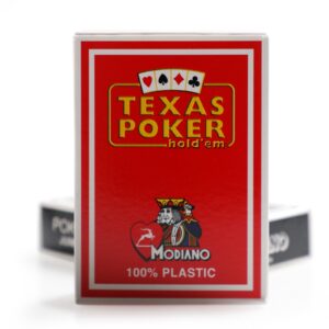 MODIANO POKER CARDS RED 100% PLASTIC