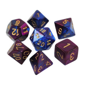 CHESSEX 26428 GEMINI POLYHEDRAL 7 DICE SET BLUE-PURPLE/GOLD
