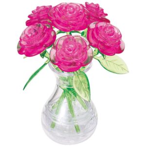 CRYSTAL PUZZLE 3D SIX ROSES PINK