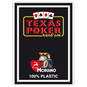 MODIANO TEXAS HOLD EM POKER CARDS BLACK 100% PLASTIC