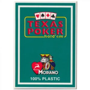 MODIANO TEXAS HOLD EM POKER CARDS GREEN 100% PLASTIC