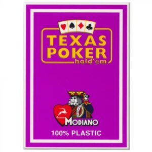 MODIANO TEXAS HOLD EM POKER CARDS PURPLE 100% PLASTIC