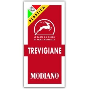 MODIANO TREVIGANE CARDS RED 100% PLASTIC