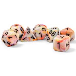 CHESSEX 20442 FESTIVE MINI POLYHEDRAL 7 DICE SET CIRCUS/BLACK
