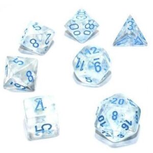CHESSEX 27581 BOREALIS LUMINARY POLYHEDRAL 7 DICE SET ICICLE/LIGHT BLUE