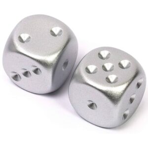 CHESSEX 29012 ALUMINIUM METALLIC 16mm D6 PAIR