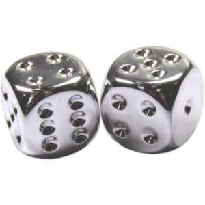 CHESSEX 29007 SILVER METALLIC 16mm D6 PAIR