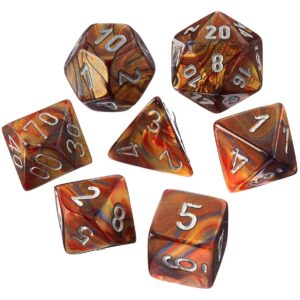 CHESSEX 20493 LUSTROUS MINI POLYHEDRAL 7 DICE SET GOLD/SILVER
