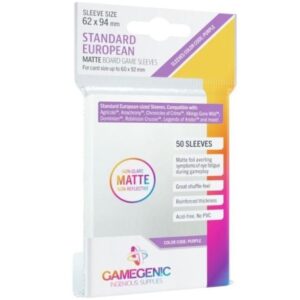 GAMEGENIC MATTE BOARDGAME SLEEVES STANDARD EUROPEAN SIZED 62MM X 94MM