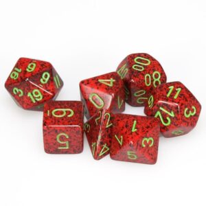 CHESSEX 25304 SPECKLED POLYHEDRAL 7 DICE SET STRAWBERRY