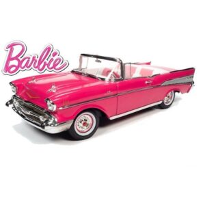 AUTO WORLD 1:18 1957 CHEVROLET BEL AIR CONVERTIBLE BARBIE PINK