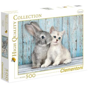 CLEMENTONI 500 PIECE CAT AND BUNNY
