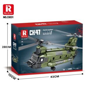 REOBRIX BUILDING BLOCKS 1458 PIECE CH-47 TRANSPORT HELICOPTER CHINOOK (#33031)