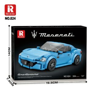 REOBRIX BUILDING BLOCKS 384 PIECE BLUE 1:24 MASERATI GRAN TURISMO (#824)