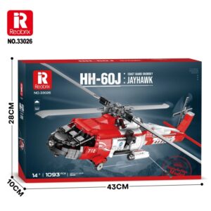 REOBRIX BUILDING BLOCKS 1093 PIECE HH-60J GUARD SEARCH & RESCUE AIRCRAFT (#33026)