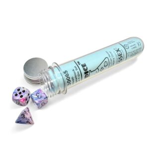 CHESSEX 30065 FESTIVE HYDRANGEA/BLACK POLYHEDRAL 7 DICE SET IN TUBE
