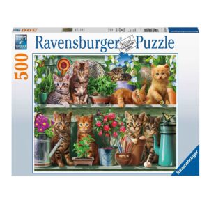 RAVENSBURGER 500 PIECE CATS ON THE SHELF